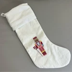 Pottery Barn / West Elm White Christmas Stocking Nutcracker Hand-felted Wool New. Fixed Price $47.77.
