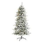Nearly Natural 6FT Flocked Livingston Fir Christmas Tree W/ 300 Clear Warm Led. Fixed Price $175.99.