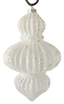 Large Frosted Finial Christmas Holiday Ornament Ridges Snowy Plastic 7" X 5". Fixed Price $12.70.