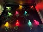 Vintage Montgomery Ward Italian Christmas Lights 10 Frosted Bulbs Mcm W/box. Fixed Price $85.00.