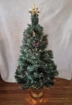 48" Vintage Fibre Optic Changing Lights Christmas Tree With Base Tested Works. Fixed Price $110.00.