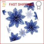 Wironlst 24 Pieces Glitter Poinsettia Flowers Christmas Tree Ornaments, Glitzy. Fixed Price $23.05.