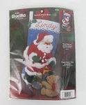 Bucilla Felt Stocking Kit 18" Santa & Playful Bear 84946. Fixed Price $33.77.