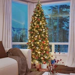 Yaheetech 9FT Pre-lit Artificial Christmas Tree With 500 Warm Lights Hinged Spru. Fixed Price $234.99.