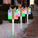 Gemmy Orchestra Of Lights 3 Led Pathway Markers Stakes Christmas Gifts Presents. Fixed Price $49.95.
