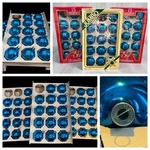41 Vtg Pyramid Rauch Glass Christmas Ornaments Blue Round Balls 2 3/4 & Usa. Fixed Price $75.00.