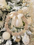 Raz 10.5" Vintage Gold Brooch With Jewels Christmas Wreath Decoration. Fixed Price $116.90.