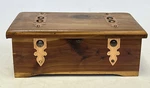 Rare 1940 Hand Carved Duncan Wood Novelties Treasure, Jewelry Box Copper Detail. Fixed Price $30.00.