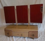Vintage Mcm Wooden Vanity Case Tri-fold Mirrors Table Desk Curio Art Deco Flaw. Fixed Price $350.95.