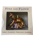 Fitz & Floyd Large Glass-blown Rocking Horse Christmas Ornament Nib. Fixed Price $47.40.