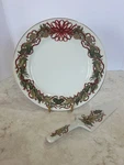 Andrea By Sadek Christmas Garland Cake Plate 10.5" Server Fine Porcelain Japan. Fixed Price $25.00.