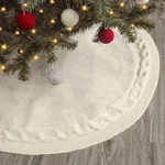 Limbridge Cream Round 48 Inch Cable Knit Thick Rustic Christmas Tree Skirt. Fixed Price $33.80.