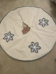 Muslin Black & White Buffalo Plaid Trim, Snowflake Christmas Tree Skirt New. Fixed Price $14.99.