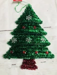 Christmas Tinsel Wall/home Decor 14 X 10 Green Tree. Fixed Price $6.50.