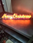 Vintage Trim Home Illuminated Greeting Sign Window Light Merry Christmas. Fixed Price $25.00.