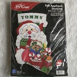 J&p Coats Felt Christmas Stocking Kit Applique Sequins Santa Sack 28135 New. Fixed Price $14.99.