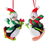 Kurt Adler Claydough Polar Penguin Ornaments Set 2 Christmas Flat One Sided. Fixed Price $7.02.