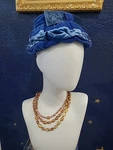 Elegant Unique Glamourous 50S 60S Real Velvet Blue Turban Bow Hat. Fixed Price $14.00.