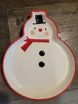 Hallmark Snowman Shaped Ceramic Plate Cookie Xmas. Fixed Price $12.75.