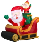 Gemmy Santa Elf Sleigh Christmas Inflatable Airblown Indoor Outdoor 3.5' Led. Fixed Price $79.95.