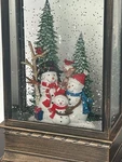 15" Tall Snowman W/tree/animals Lighted Glitter Water Globe Lantern Bronze. Fixed Price $24.92.
