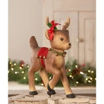 Bethany Lowe - Christmas Retro Reindeer W/ Bells Paper Mache TJ6251. Fixed Price $73.60.