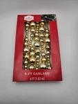 Christmas Tree Gold Bead Garland Holiday Time Shatterproof Decor 6 Ft. Fixed Price $13.49.