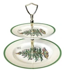 Spode Christmas Tree 2 Tier Tray Double Tid Bit Serving Plate England. Fixed Price $21.21.