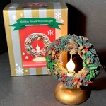 New Box Holiday Wreath Welcome Candle Alsy Lighting Plug-in 7.5" 6". Fixed Price $34.49.