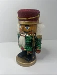 Northlight 7" Green And Red Chubby Soldier With Sword Christmas Nutcracker. Fixed Price $15.00.