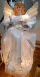 Kurt Adler 10-INCH Ul 10-LIGHT Gold/ivory Angel Treetop White Dress Wings. Fixed Price $19.50.