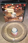 Holiday Christmas Glass Cake Platter Plate Snowman Base Anchor Hocking Nib. Fixed Price $29.99.