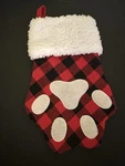 Puppies Pet Christmas Stocking Buffalo Check Paw Print 12 Hobby Lobby 2017. Fixed Price $12.71.
