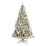 Nearly Natural 9FT Flocked West Virginia Fir Christmas Tree W/ 650 Clear Led. Fixed Price $348.99.