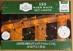 Holiday Time 150 Warm White Led Net Christmas Lights W/ Green Wire 24 Sq. Ft Nib. Fixed Price $16.50.