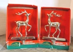 2 Kurt Adler Metal Silver Reindeer Stocking Holders Right & Left Christmas. Fixed Price $35.00.