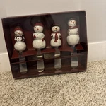 St. Nicholas Square Warm Wishes - Set Of 4 Snowman Spreaders Nib!. Fixed Price $9.00.