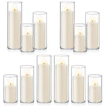 Pillar Candles 24 Pcs Ivory White Glass Hurricane Holders Centerpiece Clear Home. Fixed Price $129.99.