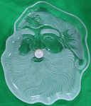 Santa Christmas Candy Serving Dish Frosted Crystal Plate 8 1/2"-NIB Celebrations. Fixed Price $15.99.
