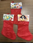 Minions Paw Patrol Christmas Stocking Hanging Holiday Red Felt Wonder Woman Lot. Fixed Price $11.95.