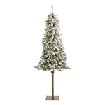 Nearly Natural 5FT Flocked Alpine Christmas Tree W/ 150 Lights. Fixed Price $109.99.