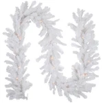 Northlight 9' X 12" Flocked Snow White Artificial Christmas Garland Clear Lights. Fixed Price $106.49.
