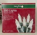 200 Holiday Lights Merry Brite Clear Bulb/green Wire Xmas Party. Fixed Price $9.99.