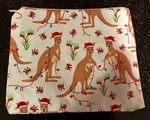 Handmade - Pencil Case/cosmetic Bag Australian Christmas Kangaroo Print. Fixed Price $7.13.
