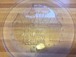 Christmas Heavy Glass Embossed Platter-church&carolers Made In Italy Circa 1970S. Fixed Price $8.00.
