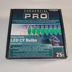 Gemmy Commercial Pro C9 Led Christmas Lights Green 25 Ct E17 Bulbs String New. Fixed Price $26.99.