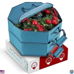 Hearth & Harbor 30" Hard Shell Christmas Wreath Storage Bag - Blue, Zipper. Fixed Price $64.02.