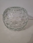 Homco Home Interiors Partylite Round Glass Fairy Lamp Diamond Cut 5" Sphere 2PC.. Fixed Price $42.88.