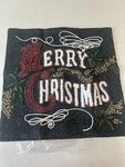 Pottery Barn Merry Christmas Embroidered Pillow Cover Only X20 Multicolor Ob. Fixed Price $48.00.