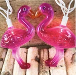 10-LIGHT Set Pink Flamingo Tropical Let's Flamingle Beach Fun New Adler UL0763. Fixed Price $21.95.